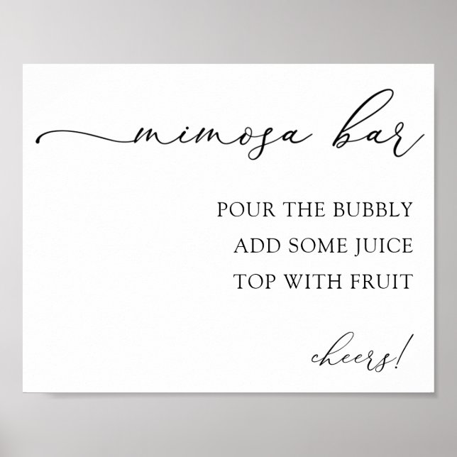 Mimosa Bar Drink Skylt (Framsidan)