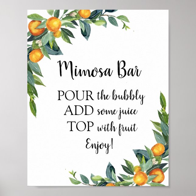 Mimosa Bar Drinkskylt Poster (Framsidan)