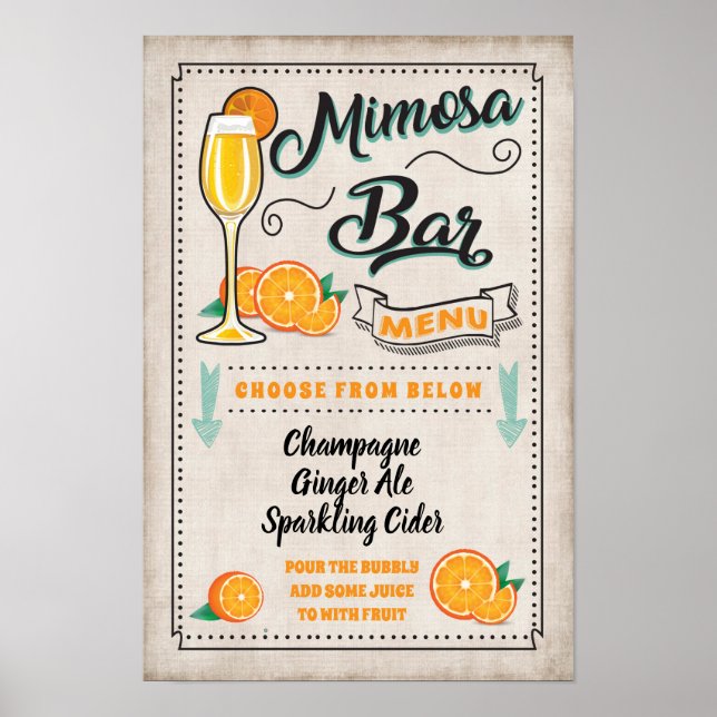 Mimosa Bar Festskylt Poster (Framsidan)