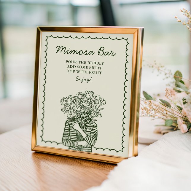 Mimosa Bar Fresh Off The Market Bridal Sign Poster (Skapare uppladdad)