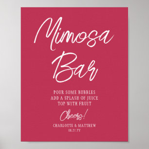 Mimosa Bar Glada Modern Skript Viva Magenta Poster