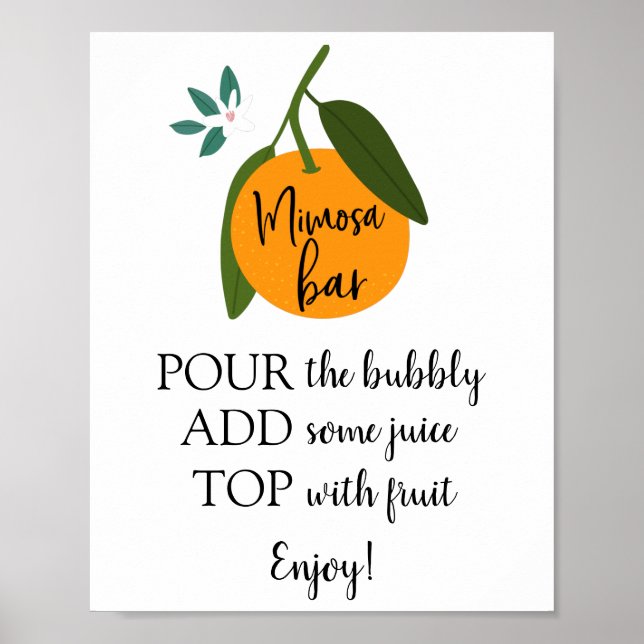 Mimosa Bar Orange Skylt (Framsidan)