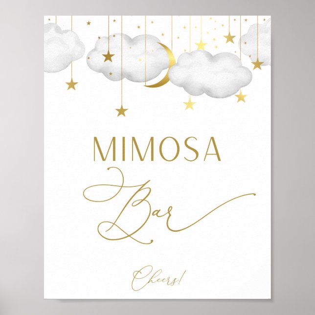 Mimosa Bar skylt, Baby Shower Spel Affisch (Framsidan)