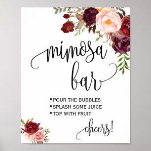 Mimosa bar skylt bröllop marsala