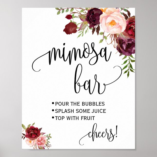 Mimosa bar skylt bröllop marsala (Framsidan)