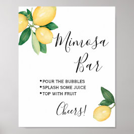 Mimosa Bar skylt Bröllopsdusch Citroner