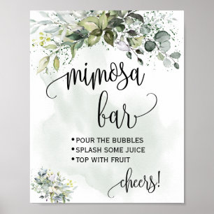 Mimosa bar skylt bröllopsfest eukalyptus