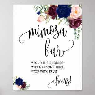 Mimosa bar skylt bröllopsfest marin marsala
