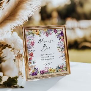 Mimosa Bar skylt trädgårdsblommor bröllopsdusch