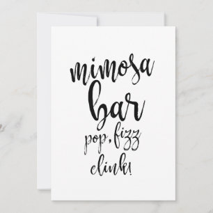 Mimosa Bar Svart och Vitt Prisvärt Bröllopsskylt