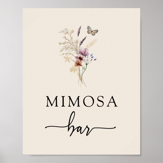 Mimosa Bar Vildblomma Affisch (Framsidan)