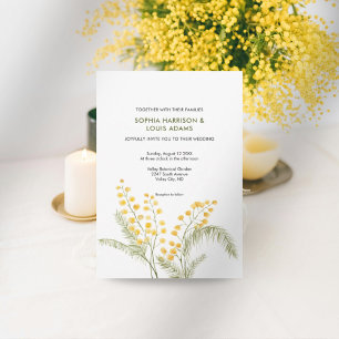 Mimosa-blommor bröllopsinbjudan inbjudningar