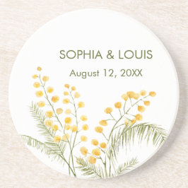 Mimosa-blommor romantisk bröllop underlägg