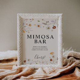 Mimosa Boho Wildblomma Pub Bröllop Poster