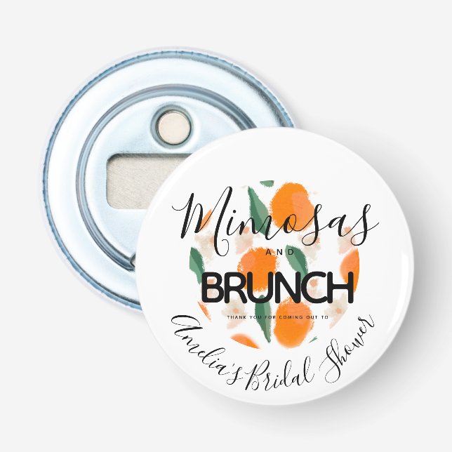 Mimosa Brunch Handritad  Bröllopsdusch    Flasköppnare (Framsidan)