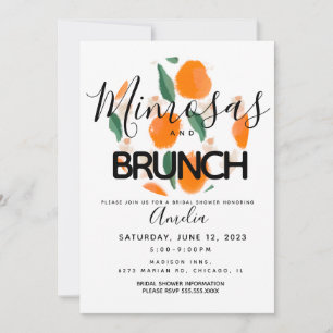 Mimosa Brunch Handritad Bröllopsdusch-inbjudan Inbjudningar