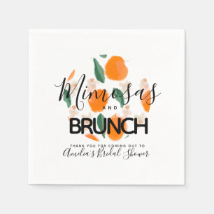 Mimosa Brunch Handritad Bröllopsdusch Pappersservett