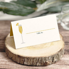 Mimosa Brunch och Bubbly Shower Bordnummer Placeringskort