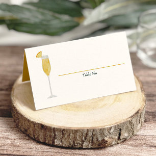 Mimosa Brunch och Bubbly Shower Bordnummer Placeringskort