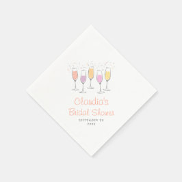 Mimosa Champagne Bellini Persika Bröllopsdusch Pappersservett
