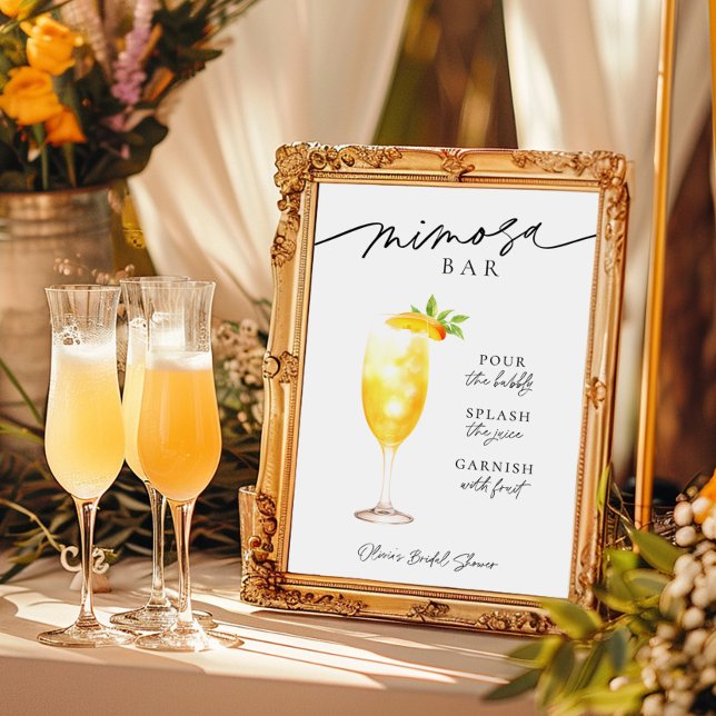 Mimosa Champagne Pub Drink-tecken Poster (Skapare uppladdad)