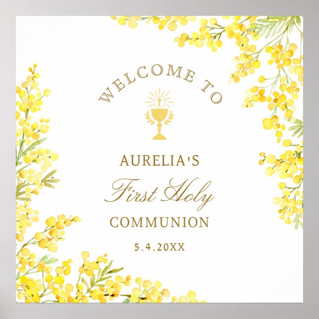 Mimosa First Communion Welcome Poster (Framsidan)