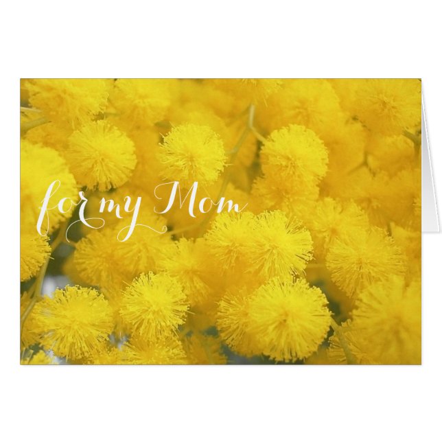 mimosa för mamma hälsningskort (Framsidan Horizontal)