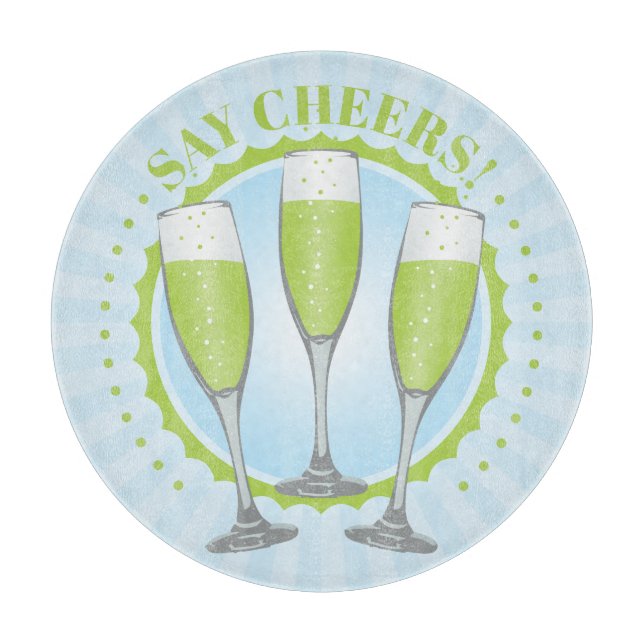 Mimosa Gröna Champagneglas Skärbräda (Framsidan)
