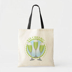 Mimosa Grönt Champagne Glasses Tote Bag Tygkasse