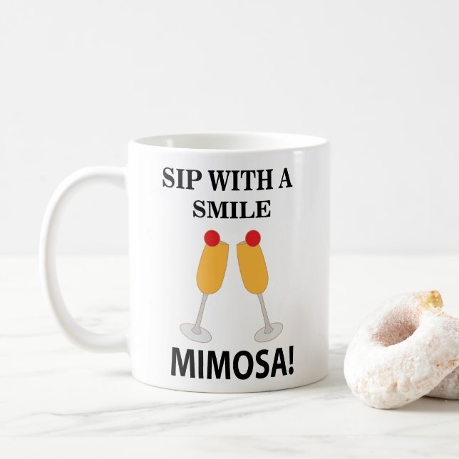 Mimosa klunk med ett leende Mimosa Kaffemugg (Med munk)