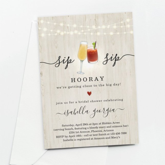 Mimosa och Bloody Mary Inbjudningskort för möhippa (Skapare uppladdad)