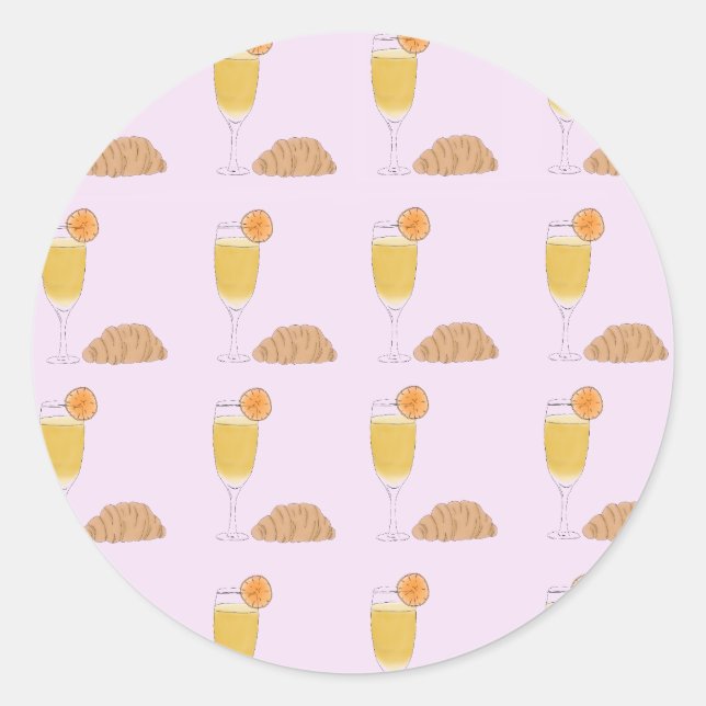 Mimosa och Brunch Sticker Runt Klistermärke (Framsida)