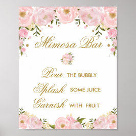 Mimosa Pub Bröllop Dekoration Blommigt för  Rosa Poster