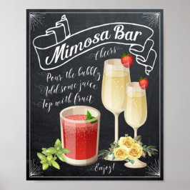 Mimosa Pub Bröllop Sign gul ros BBQ Poster
