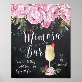 Mimosa Pub Bröllop Sign Lilac Blommigt Poster
