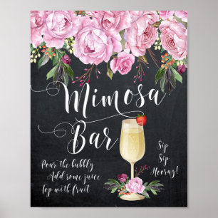 Mimosa Pub Bröllop Sign Lilac Blommigt Poster