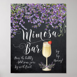 Mimosa Pub Bröllop Sign Lilac lila lavender Poster