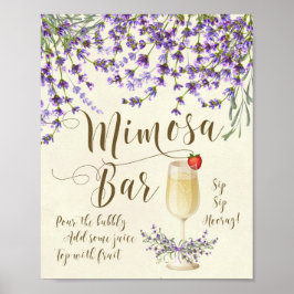 Mimosa Pub Bröllop Sign Lilac lila lavender Poster