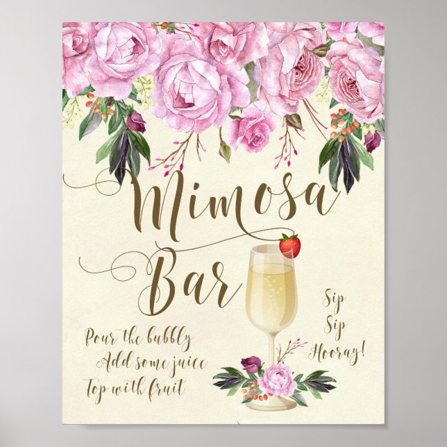 Mimosa Pub Bröllop Sign Lilac lila Poster (Framsidan)