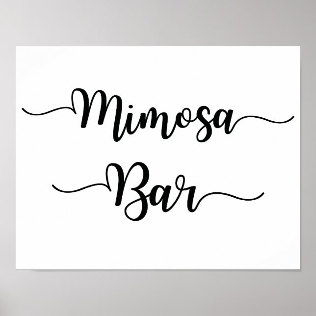 Mimosa Pub Bröllop Sign | Modern kalligrafi Poster (Framsidan)
