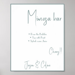 Mimosa Pub Bröllop-tecken Poster