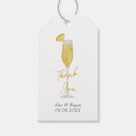 Mimosa Pub Brunch Cocktail Glass Wedding Favor Presentetikett