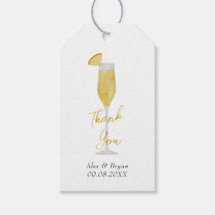 Mimosa Pub Brunch Cocktail Glass Wedding Favor Presentetikett