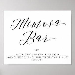 Mimosa Pub Chic Möhippa eller Bröllop-tecken Poster