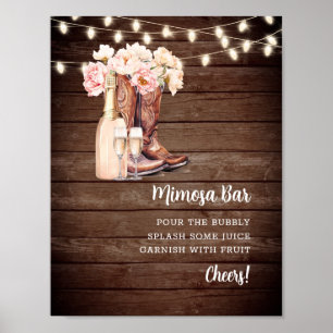 MIMOSA PUB Cowgirl Boots Champagne Möhippa Poster