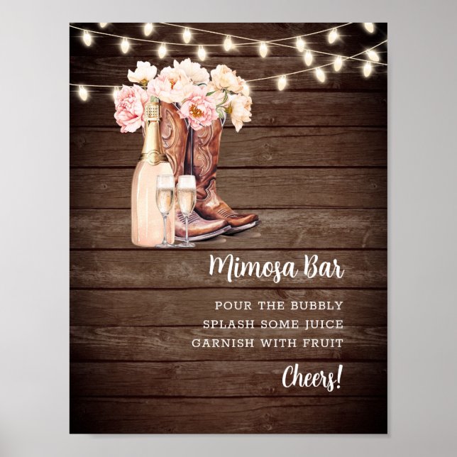 MIMOSA PUB Cowgirl Boots Champagne Möhippa Poster (Framsidan)