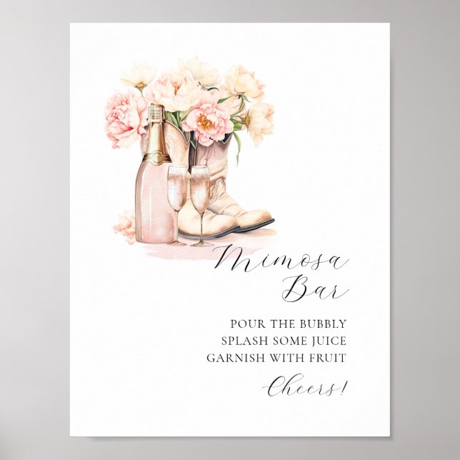 MIMOSA PUB Cowgirl Boots Champagne Möhippa Poster (Framsidan)