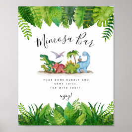 Mimosa Pub Dinosaur Baby Shower Poster