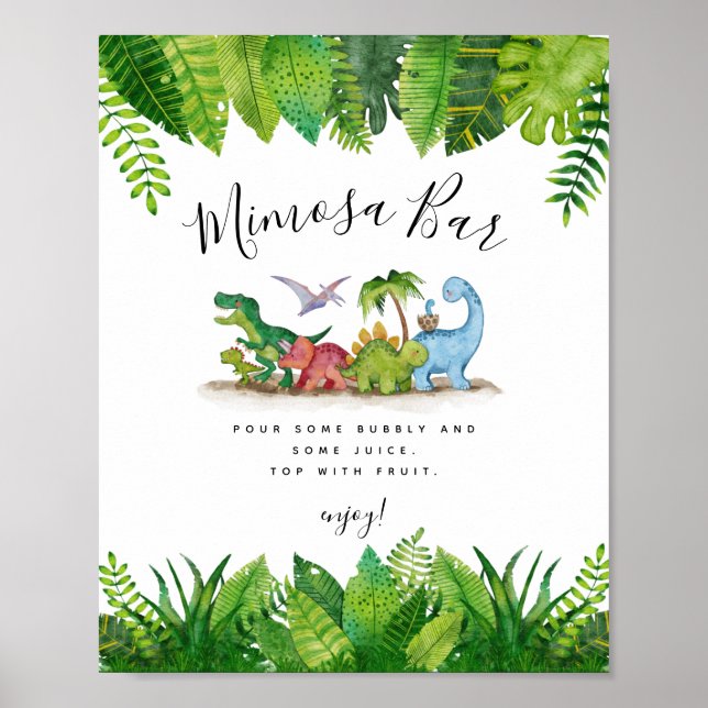 Mimosa Pub Dinosaur Baby Shower Poster (Framsidan)