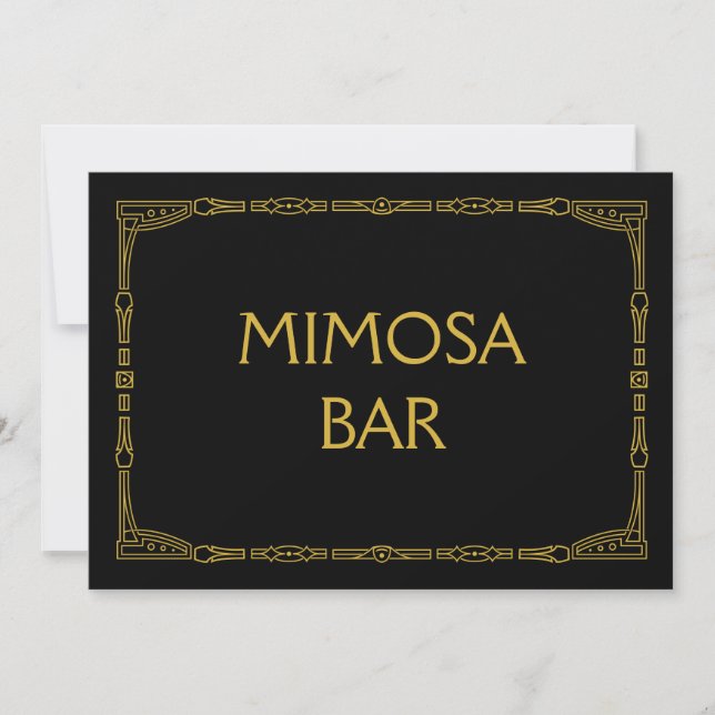 "Mimosa Pub" Guld Art Deco Bröllop (Framsida)